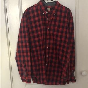 J crew red and black checkered  dress shirt